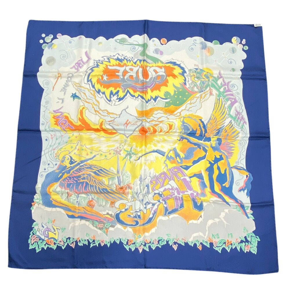 HERMES scarf silk Multi THE ALFEE AUBE Dawn Carre90 Women Used Authentic