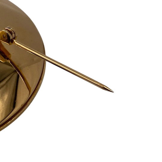 CHANEL Brooch Gold Plated, Faux Pearl gold Brooch Women Used Authentic
