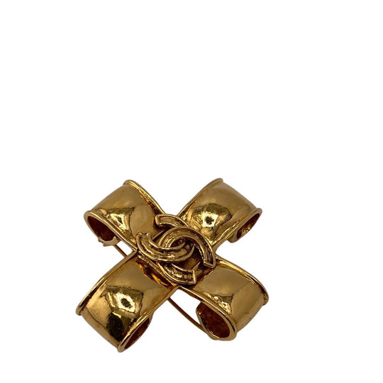 CHANEL Brooch Gold Plated gold COCO Mark Women Used Authentic