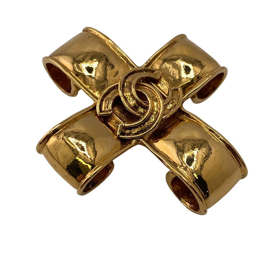 CHANEL Brooch Gold Plated gold COCO Mark Women Used Authentic