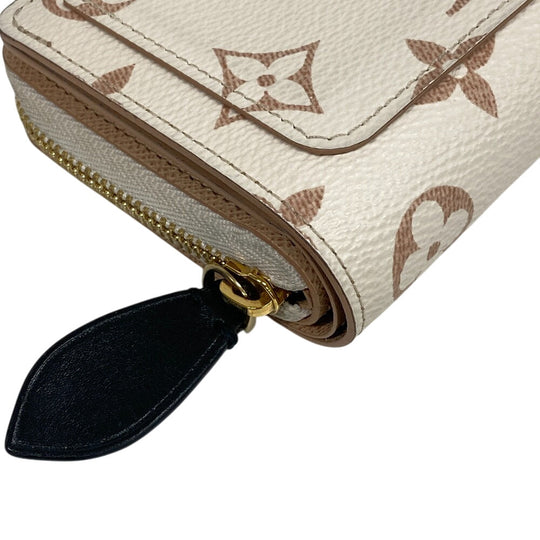 LOUIS VUITTON Bifold Wallet leather white Monogram Portefeuille Lou Women Used Authentic