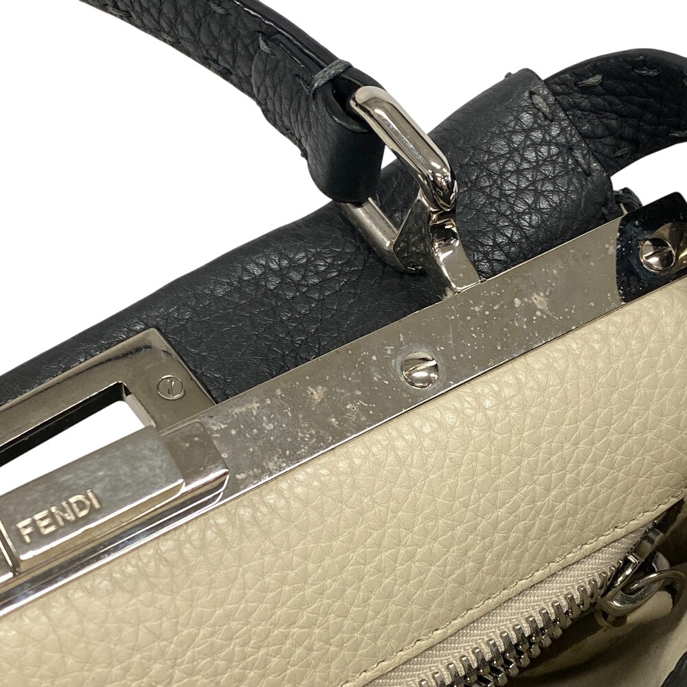 FENDI Handbag 8BN226 Calfskin gray Peekaboo Women Used Authentic