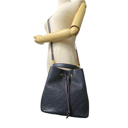 LOUIS VUITTON Shoulder Bag M45306 Monogram Ann Platt Navy 2way type Monogram Ann Platt Neonoe Women Used Authentic