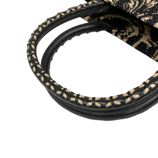 VERSACE Tote Bag Raffia, Leather black Barocco Athena