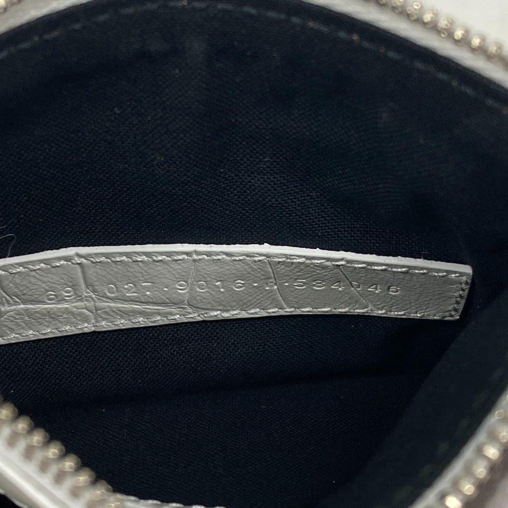 BALENCIAGA Clutch bag 694027 leather white Croco embossed luka goal Women Used Authentic