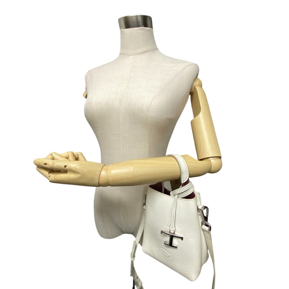 TOD'S Shoulder Bag XBWAPAA9100QNK9P09 leather cream Timeless Women Used Authentic