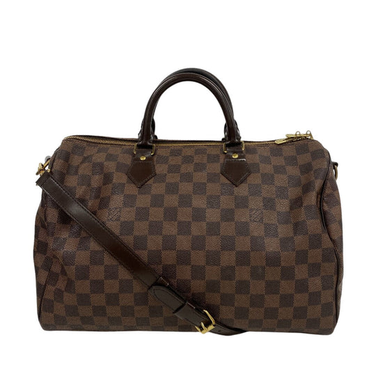 LOUIS VUITTON Mini Boston Duffel bag N41182 leather Brown Damier Speedy bandouliere 35 Women Used Authentic