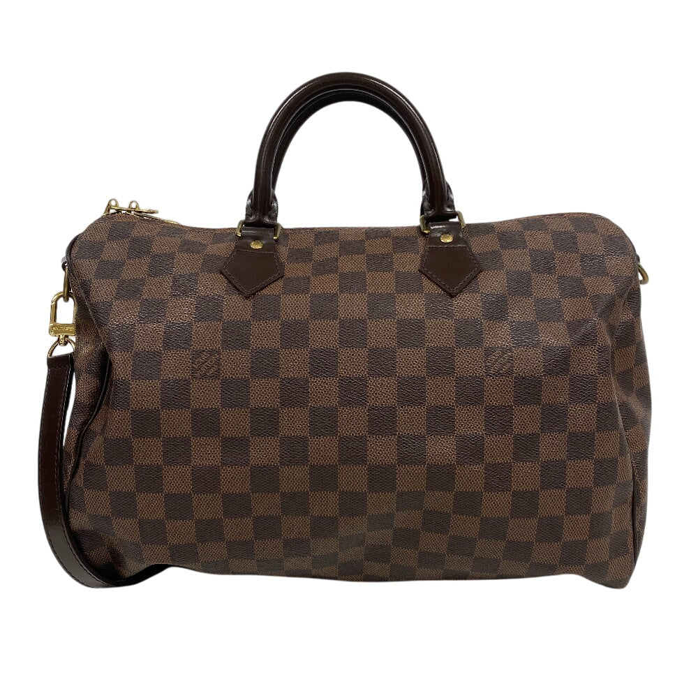 LOUIS VUITTON Mini Boston Duffel bag N41182 leather Brown Damier Speedy bandouliere 35 Women Used Authentic