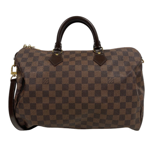 LOUIS VUITTON Mini Boston Duffel bag N41182 leather Brown Damier Speedy bandouliere 35 Women Used Authentic