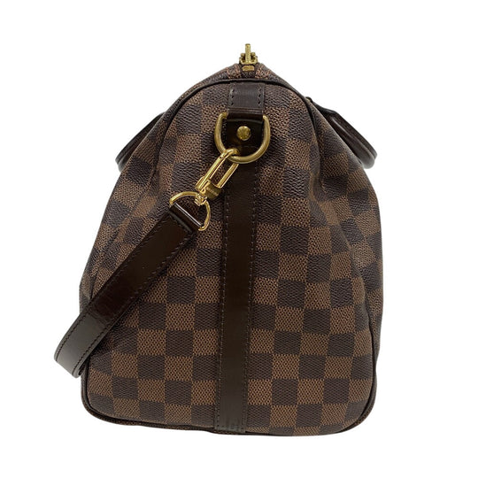 LOUIS VUITTON Mini Boston Duffel bag N41182 leather Brown Damier Speedy bandouliere 35 Women Used Authentic