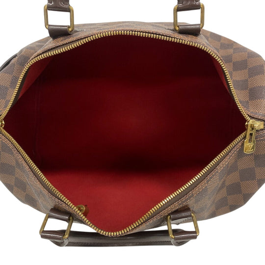 LOUIS VUITTON Mini Boston Duffel bag N41182 leather Brown Damier Speedy bandouliere 35 Women Used Authentic