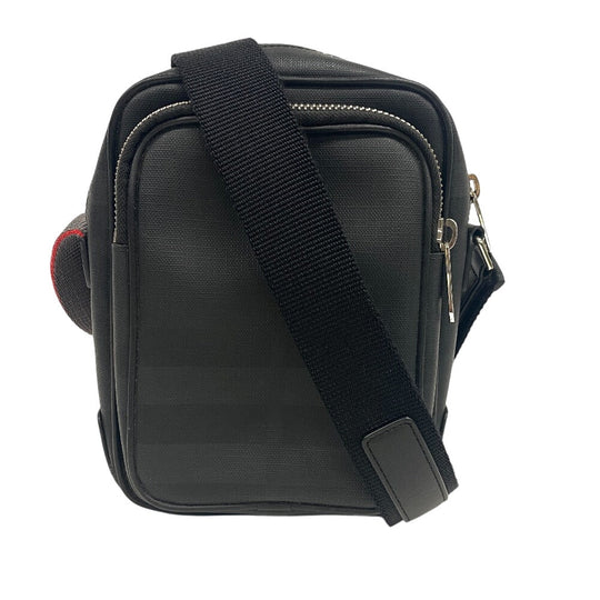 BURBERRY Shoulder Bag PVC, Leather black check mens Used Authentic