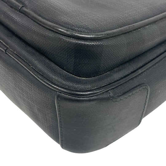 BURBERRY Shoulder Bag PVC, Leather black check mens Used Authentic