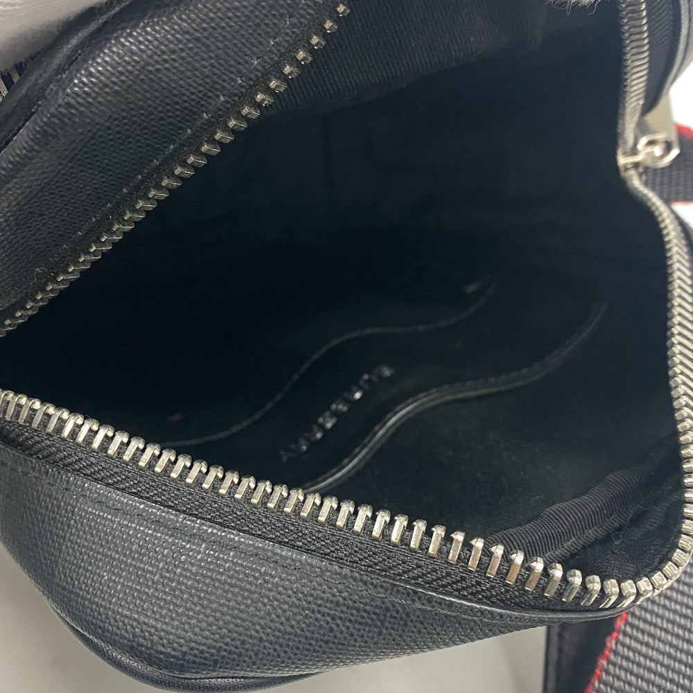 BURBERRY Shoulder Bag PVC, Leather black check mens Used Authentic