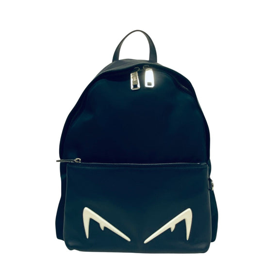 FENDI Backpack 7VZ042 Nylon, Leather Navy monster Women(Unisex) Used Authentic