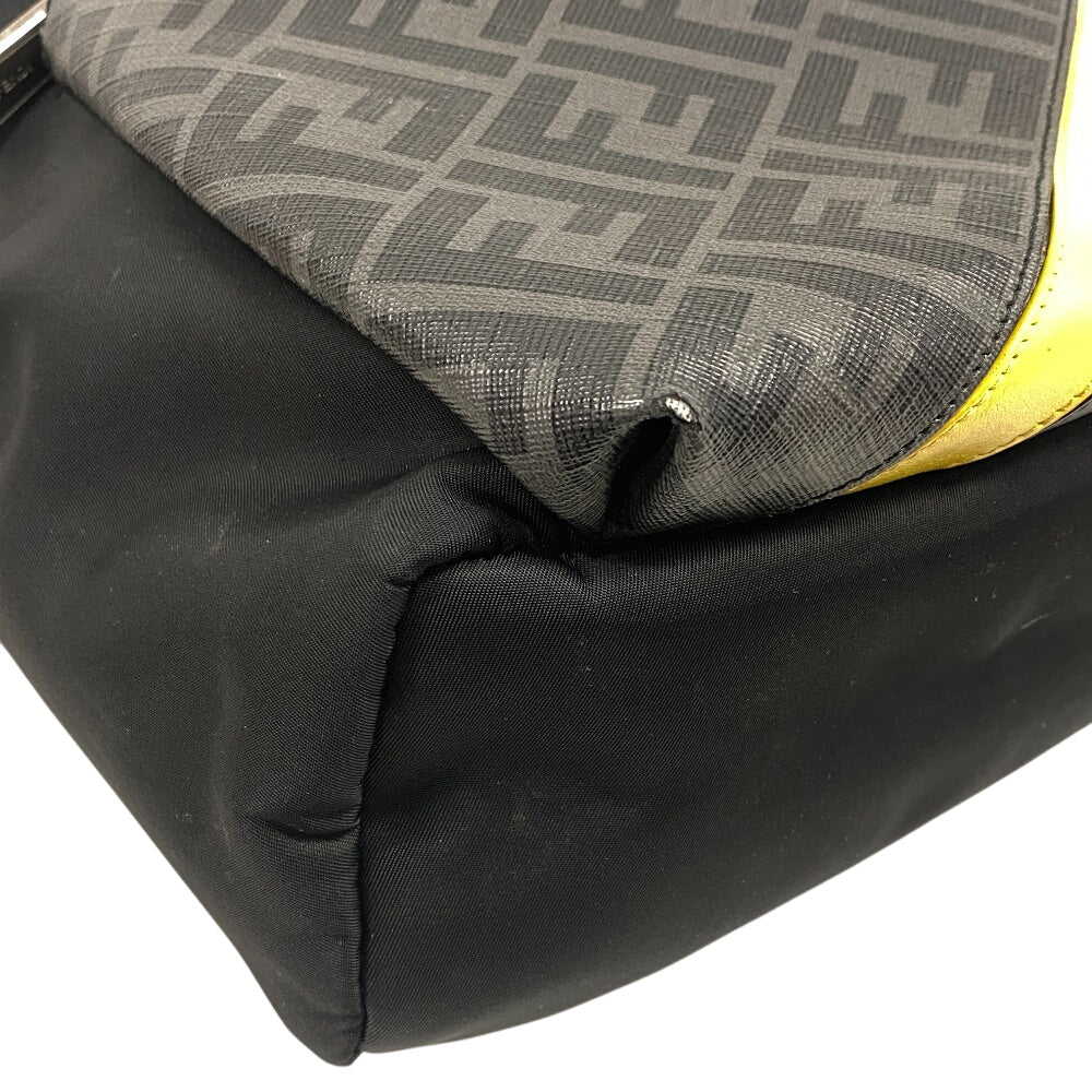 FENDI Backpack 7VZ042 PVC, Nylon black Backpack Zucca mens Used Authentic