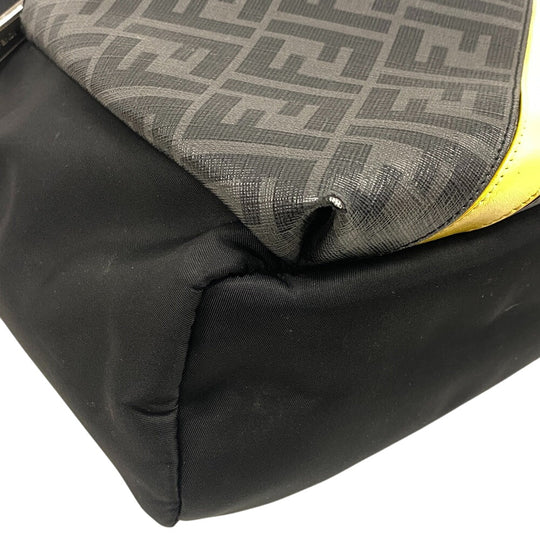 FENDI Backpack 7VZ042 PVC, Nylon black Backpack Zucca mens Used Authentic