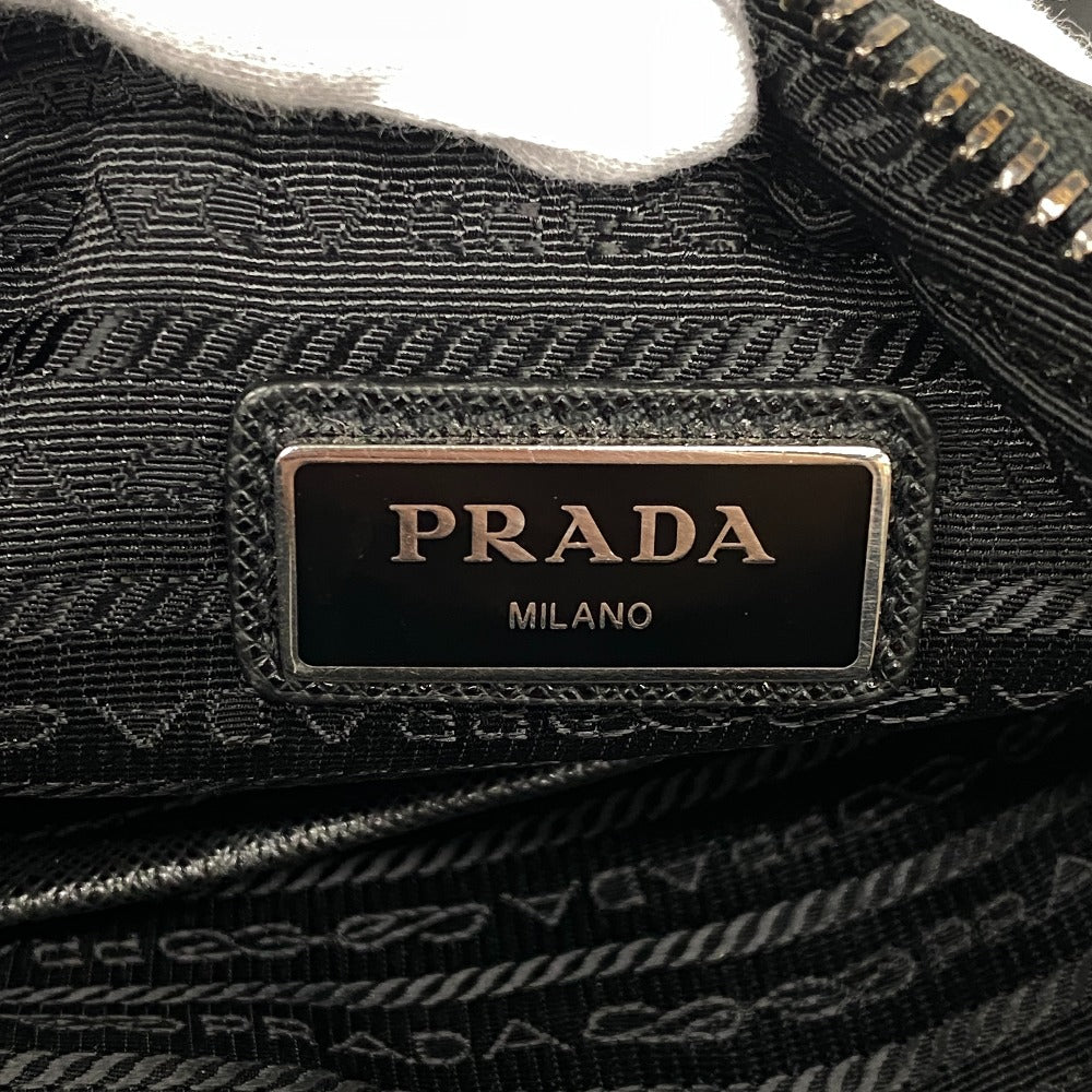 PRADA Shoulder Bag 2VH112 Nylon black Re-Nylon x Saffiano Women Used Authentic