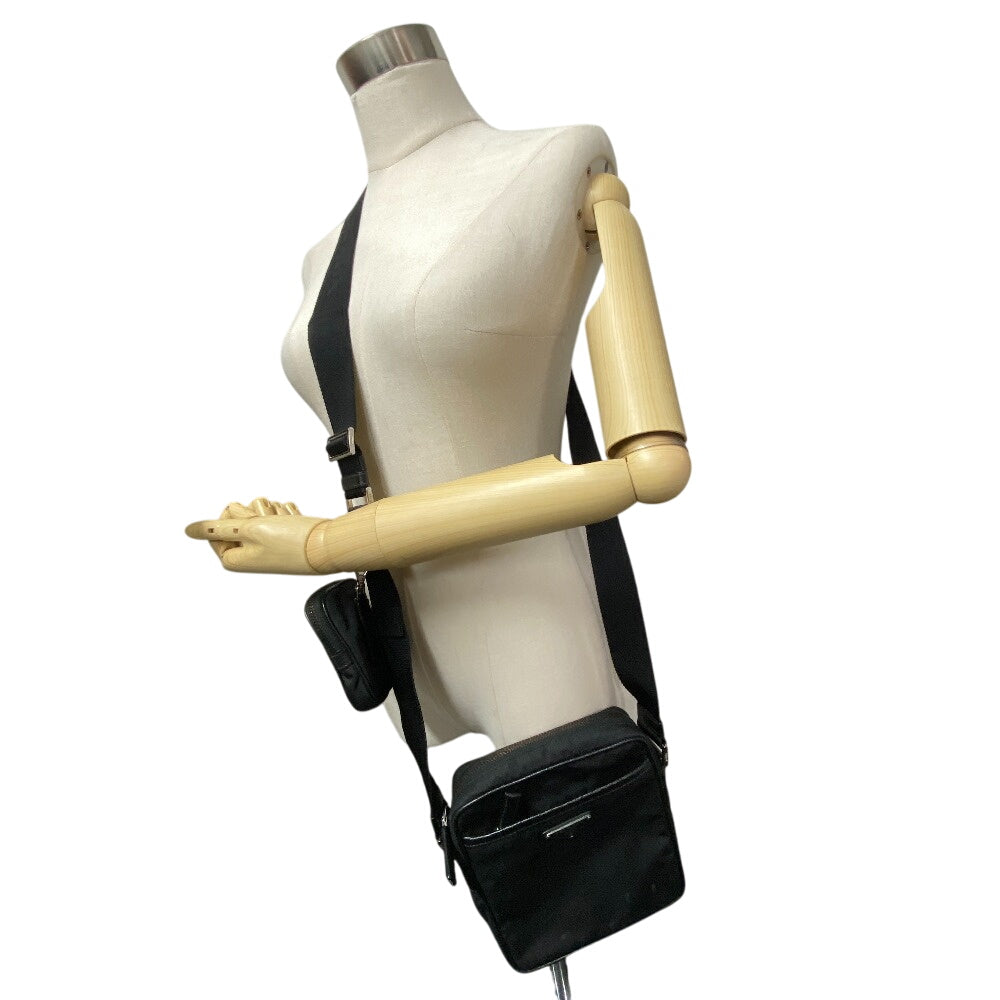 PRADA Shoulder Bag 2VH112 Nylon black Re-Nylon x Saffiano Women Used Authentic