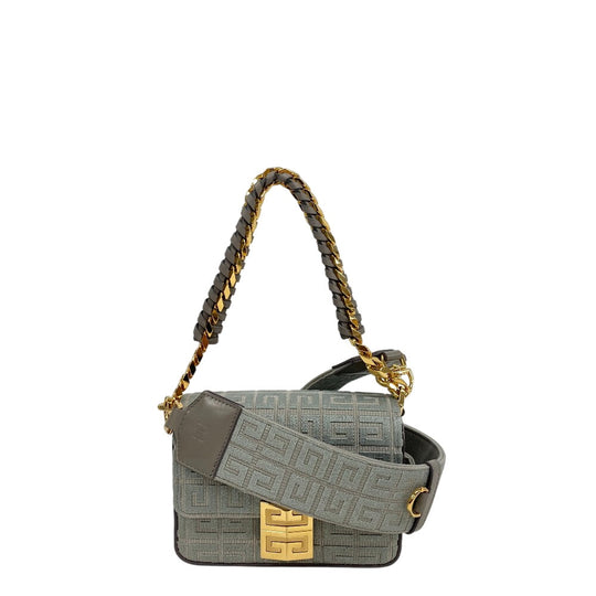GIVENCHY Shoulder Bag Calfskin, Cotton gray 4G Small Women Used Authentic