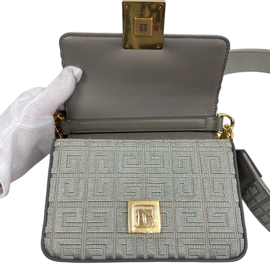 GIVENCHY Shoulder Bag Calfskin, Cotton gray 4G Small Women Used Authentic