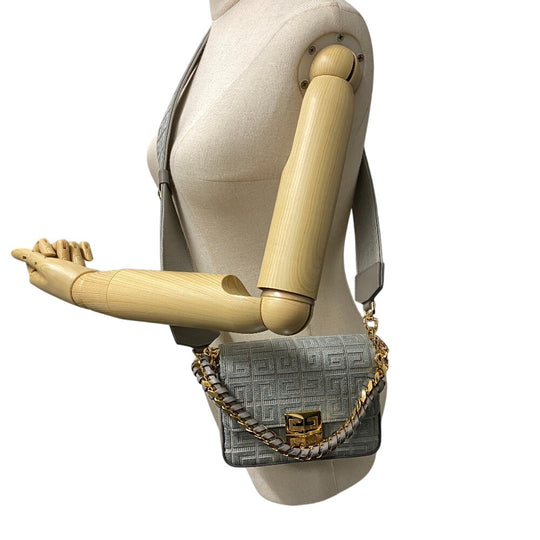 GIVENCHY Shoulder Bag Calfskin, Cotton gray 4G Small Women Used Authentic