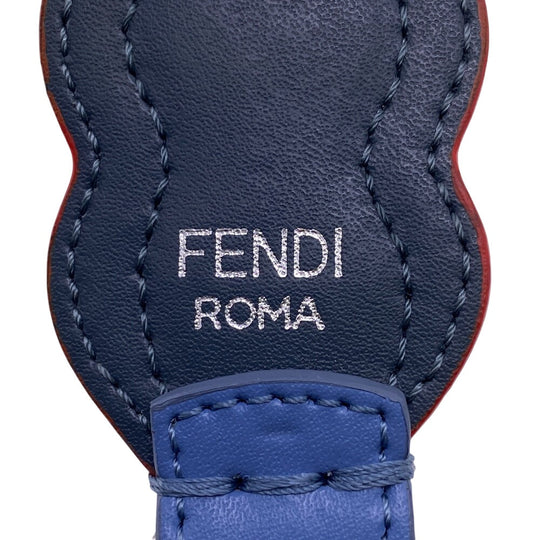 FENDI Shoulder strap Leather, Faux Pearl blue Mini strap you Women Used Authentic