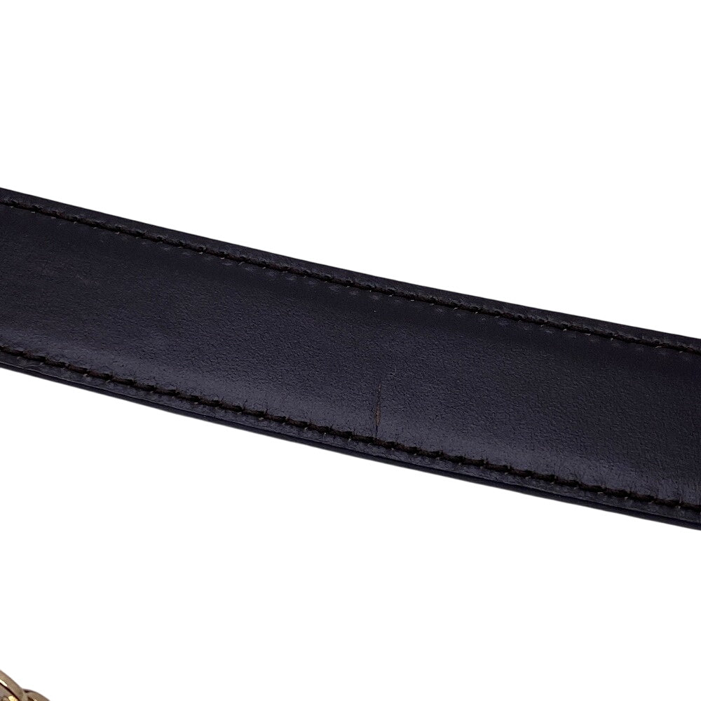 GUCCI belt 150696 Patent leather Bordeaux Chain charm Women 80/32 Used Authentic
