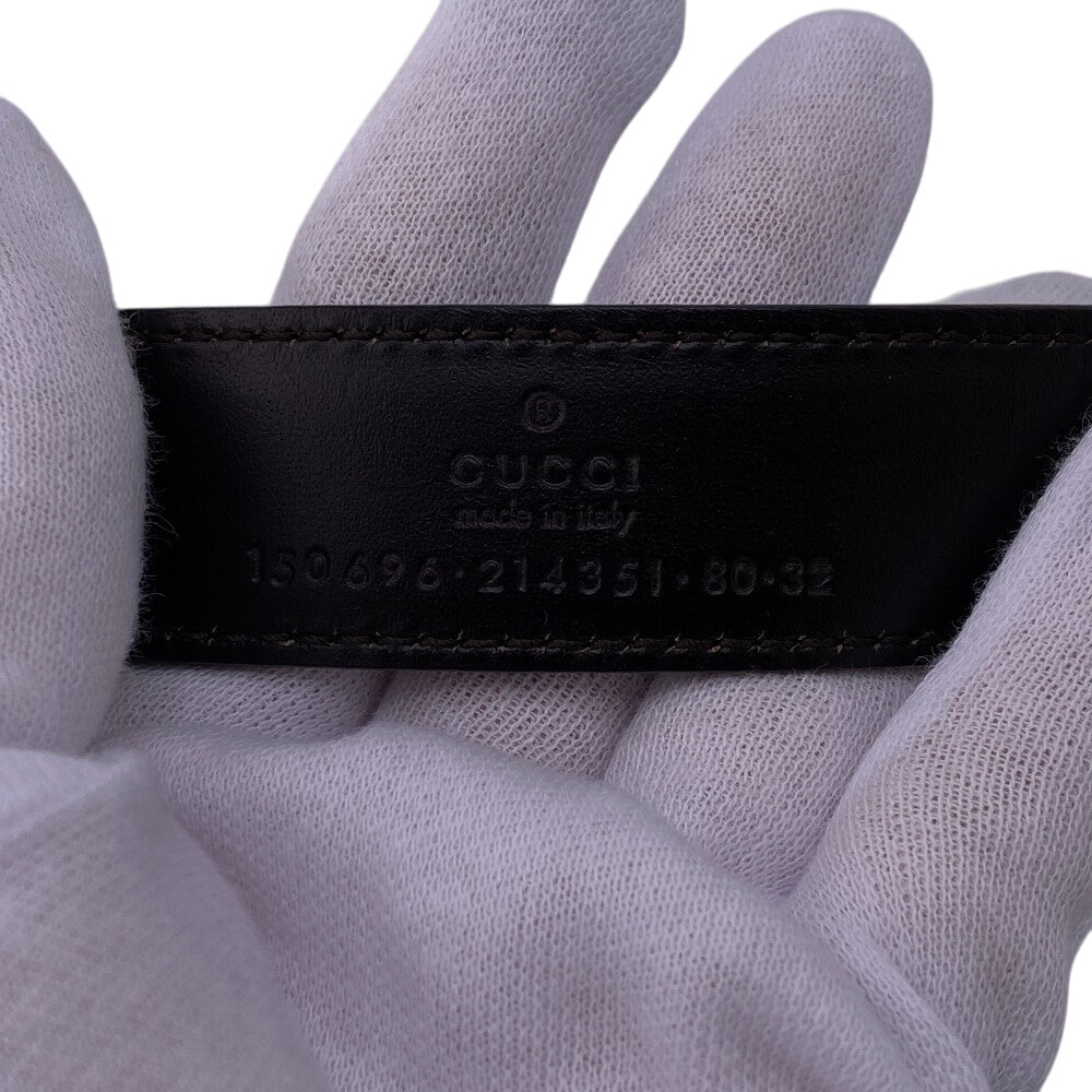 GUCCI belt 150696 Patent leather Bordeaux Chain charm Women 80/32 Used Authentic