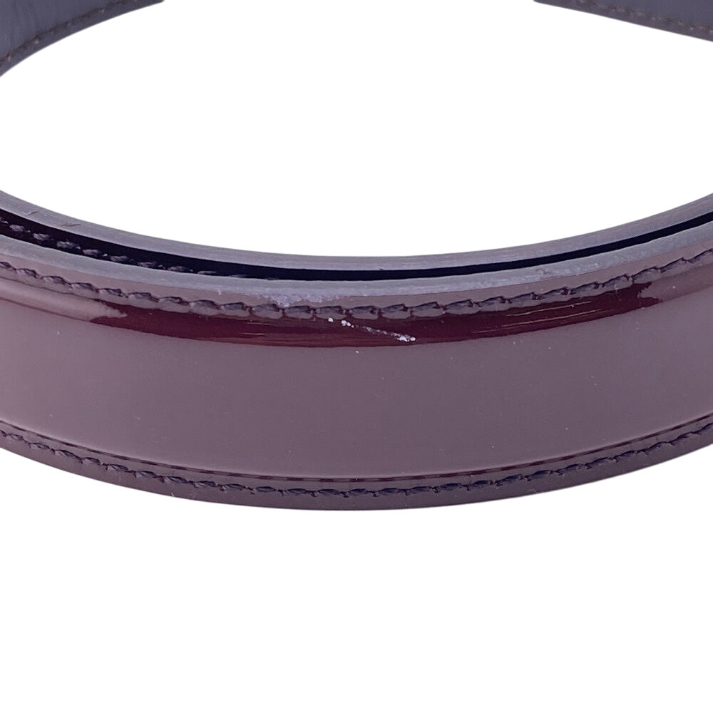 GUCCI belt 150696 Patent leather Bordeaux Chain charm Women 80/32 Used Authentic