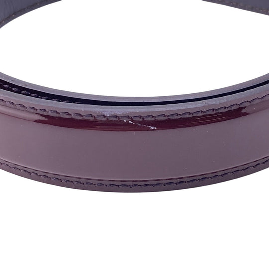GUCCI belt 150696 Patent leather Bordeaux Chain charm Women 80/32 Used Authentic