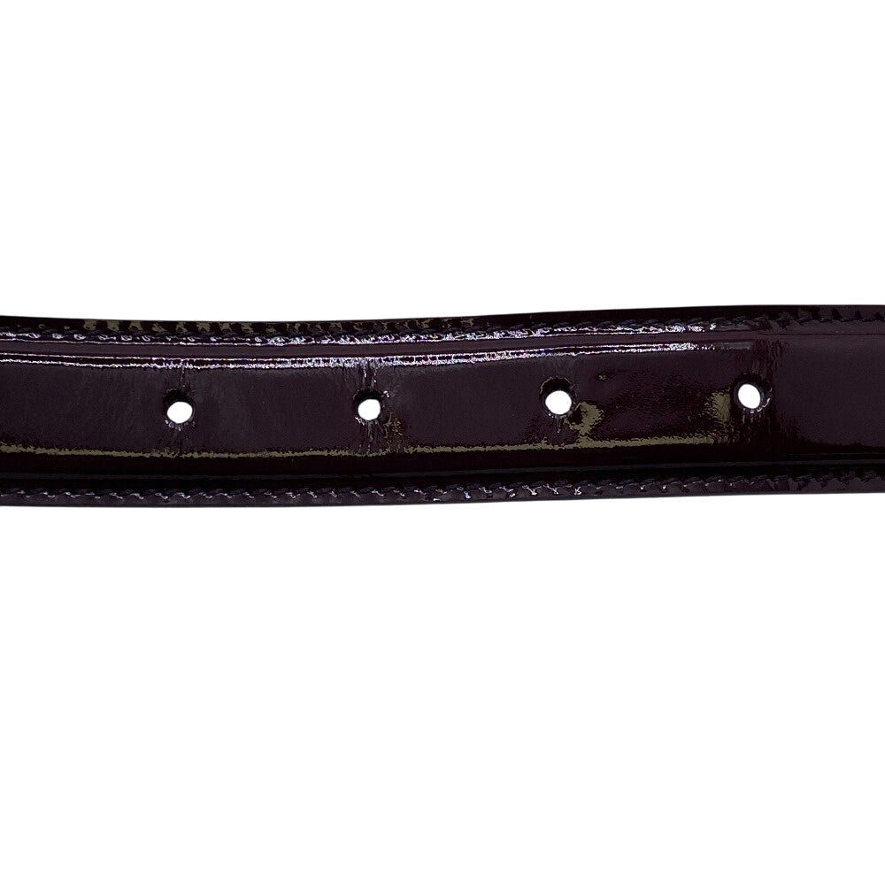 GUCCI belt 150696 Patent leather Bordeaux Chain charm Women 80/32 Used Authentic