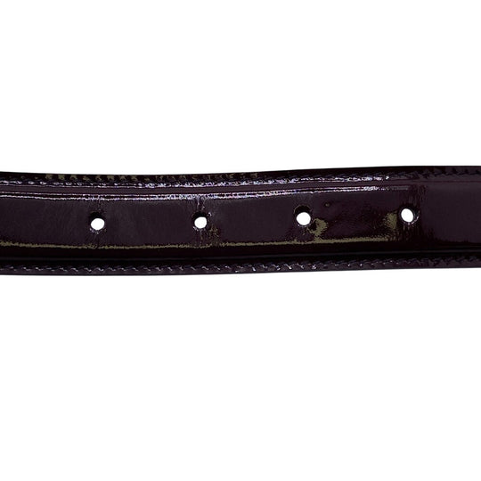 GUCCI belt 150696 Patent leather Bordeaux Chain charm Women 80/32 Used Authentic