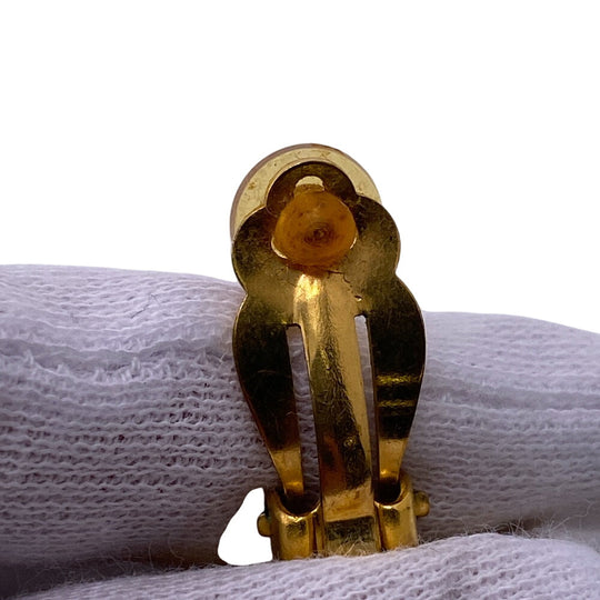 CHANEL Earring 96A Gold Plated gold Rhombus COCO Mark Women Used Authentic