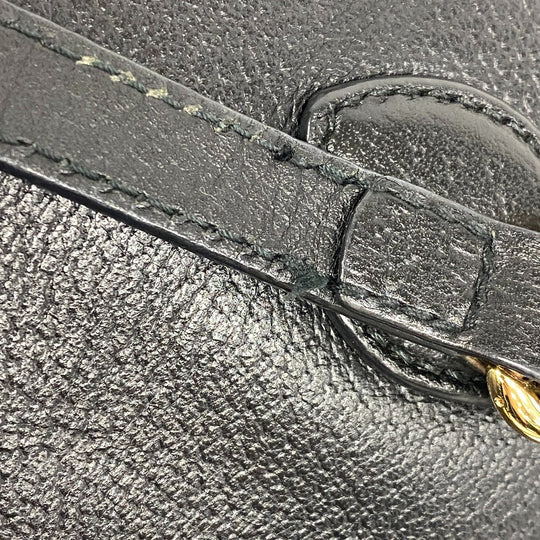 GUCCI Tote Bag 765043 leather black Double G Women Used Authentic