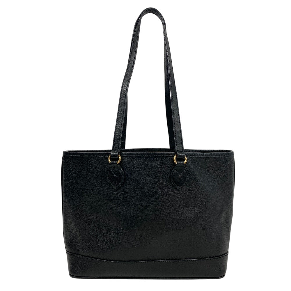 GUCCI Tote Bag 765043 leather black Double G Women Used Authentic