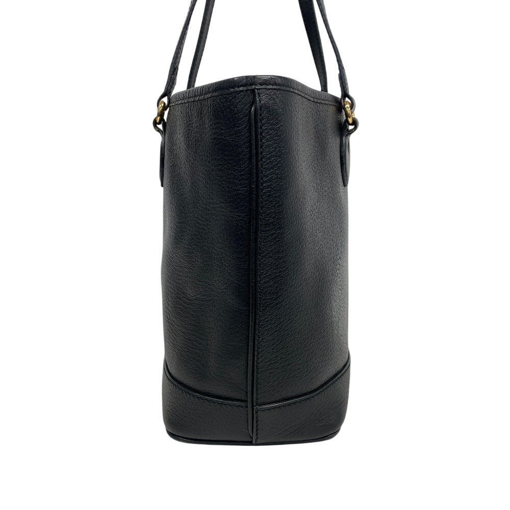 GUCCI Tote Bag 765043 leather black Double G Women Used Authentic