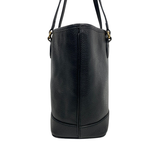 GUCCI Tote Bag 765043 leather black Double G Women Used Authentic