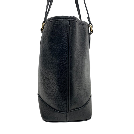 GUCCI Tote Bag 765043 leather black Double G Women Used Authentic