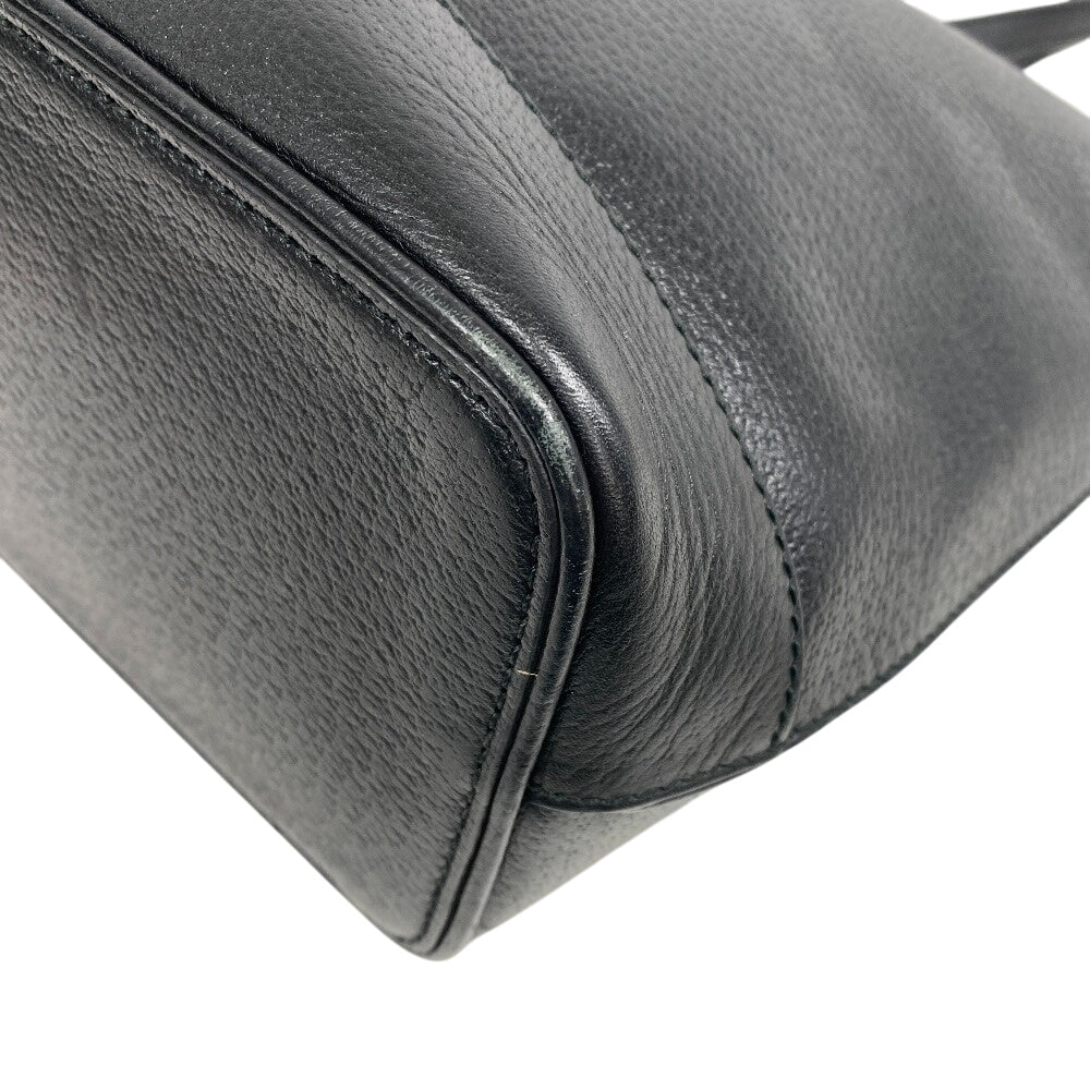 GUCCI Tote Bag 765043 leather black Double G Women Used Authentic