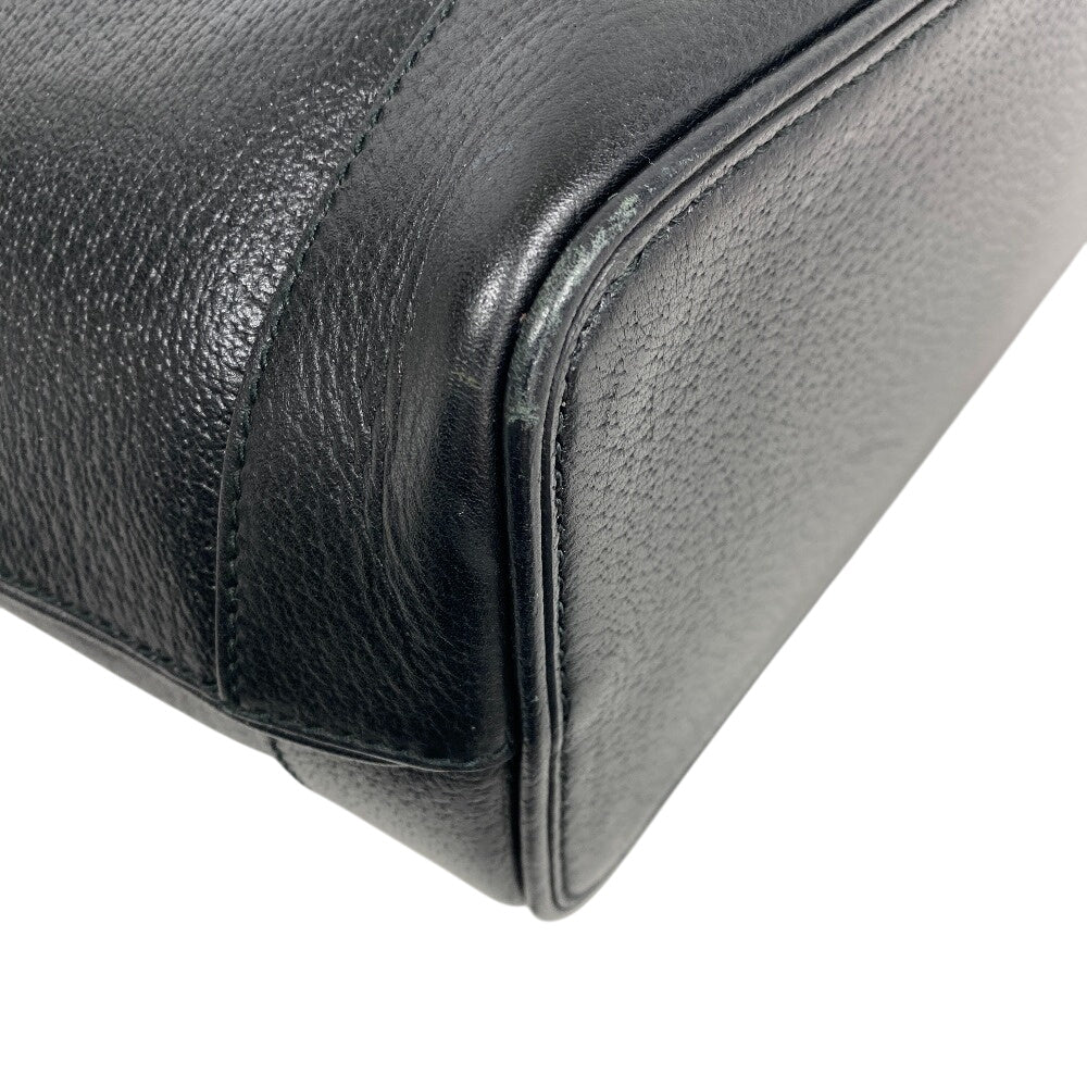 GUCCI Tote Bag 765043 leather black Double G Women Used Authentic