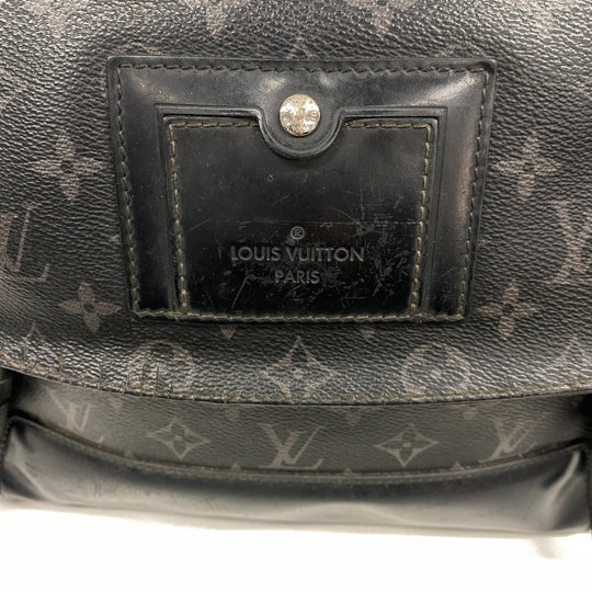 LOUIS VUITTON Shoulder Bag M40511 leather black Monogram Eclipse Messenger voyage PM mens Used Authentic