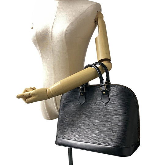 LOUIS VUITTON Handbag M52142 leather black Epi Alma Women Used Authentic