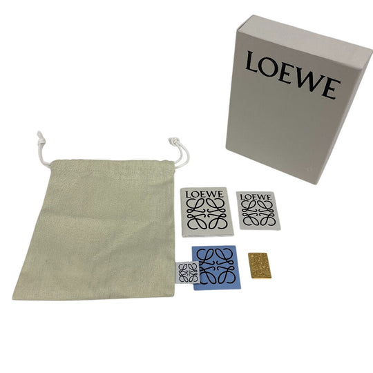 LOEWE Bifold Wallet leather blue Owl anagram unisex(Unisex) Used Authentic