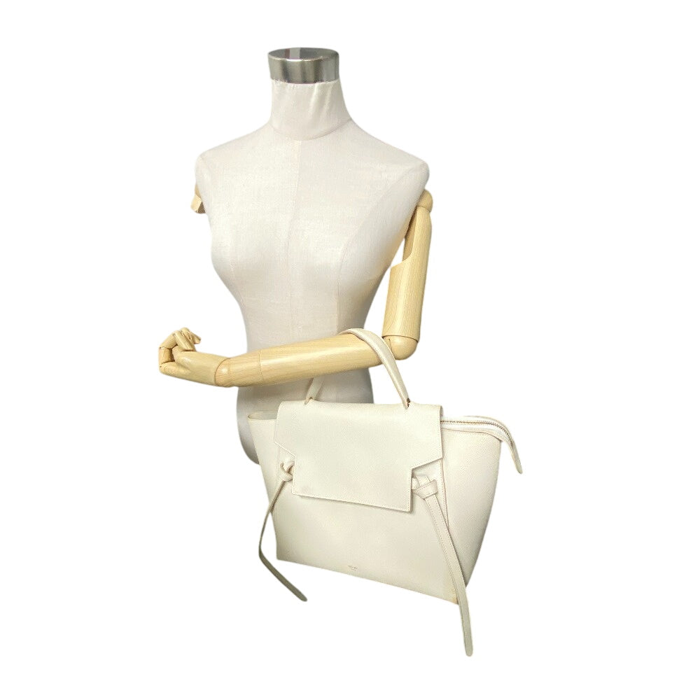 CELINE Handbag leather Ivory 2WAY small belt bag Women Used Authentic