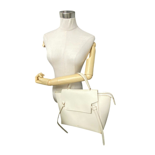 CELINE Handbag leather Ivory 2WAY small belt bag Women Used Authentic