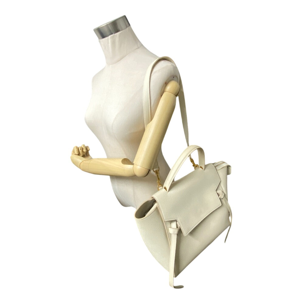 CELINE Handbag leather Ivory 2WAY small belt bag Women Used Authentic