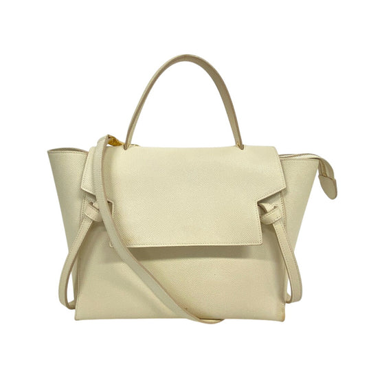 CELINE Handbag leather Ivory 2WAY small belt bag Women Used Authentic