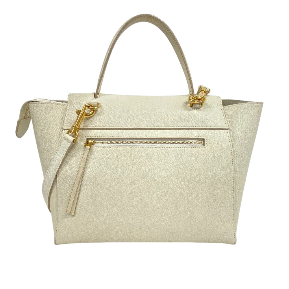 CELINE Handbag leather Ivory 2WAY small belt bag Women Used Authentic