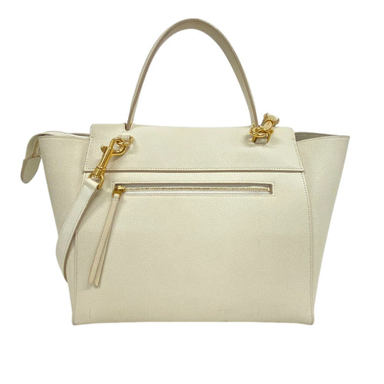 CELINE Handbag leather Ivory 2WAY small belt bag Women Used Authentic